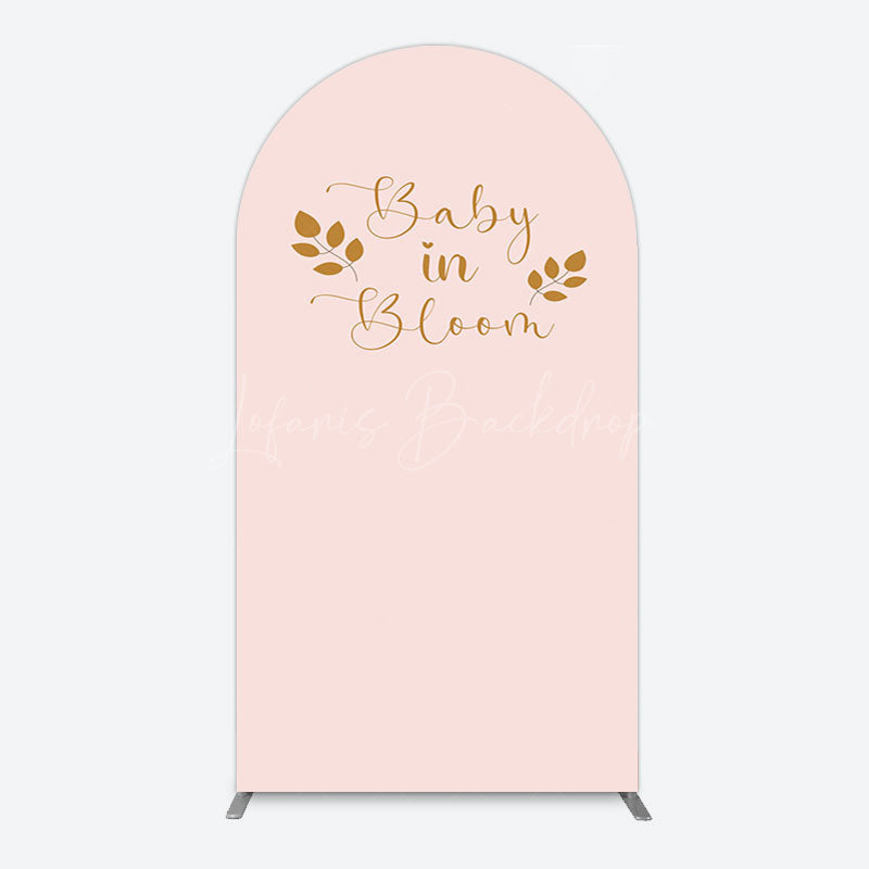 Lofaris Sweet Pink Boho Leaves Baby Shower Arch Backdrop