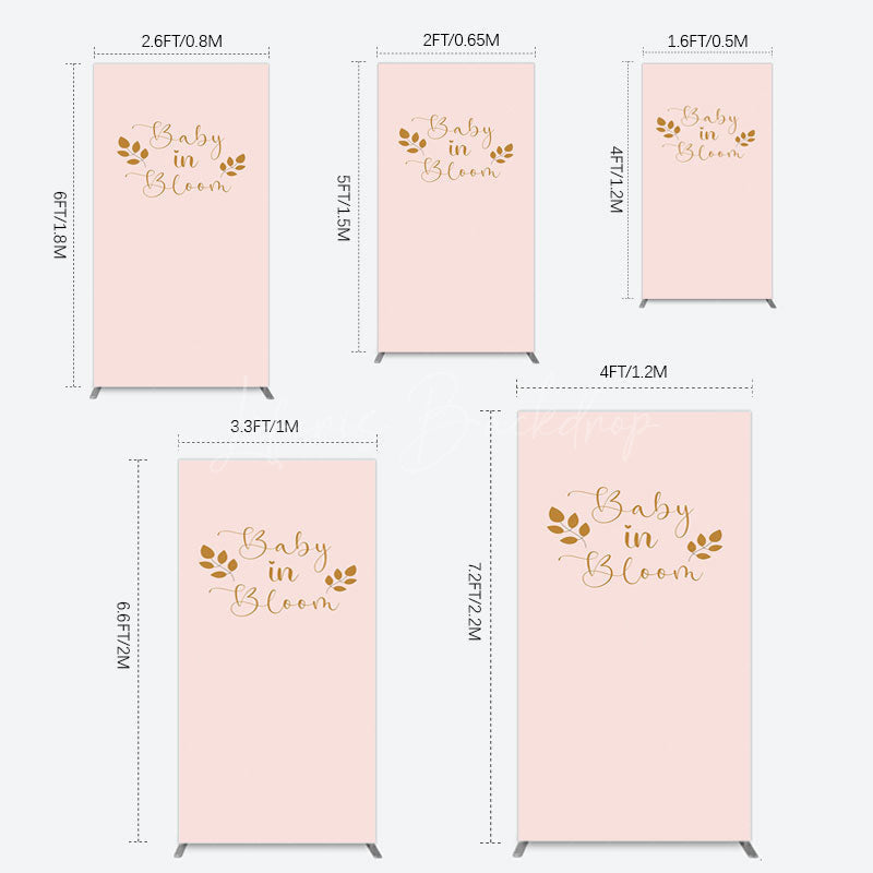 Lofaris Sweet Pink Boho Leaves Baby Shower Rectangle Backdrop