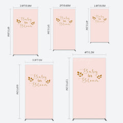Lofaris Sweet Pink Boho Leaves Baby Shower Rectangle Backdrop