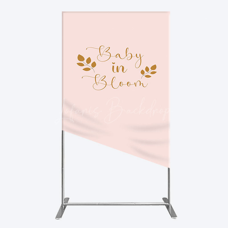 Lofaris Sweet Pink Boho Leaves Baby Shower Rectangle Backdrop