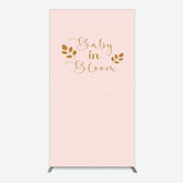 Lofaris Sweet Pink Boho Leaves Baby Shower Rectangle Backdrop