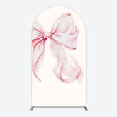 Lofaris Sweet Pink Bow Simple Happy Birthday Arch Backdrop