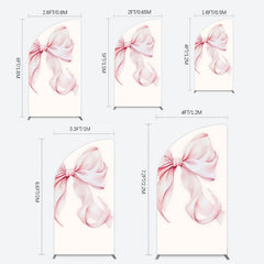 Lofaris Sweet Pink Bow Simple Happy Birthday Half Moon Arch Backdrop