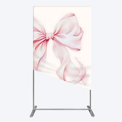 Lofaris Sweet Pink Bow Simple Happy Birthday Rectangle Backdrop