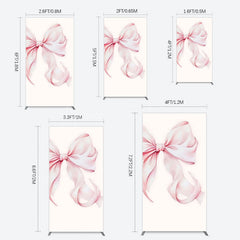 Lofaris Sweet Pink Bow Simple Happy Birthday Rectangle Backdrop