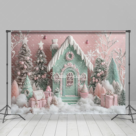 Lofaris Sweet Pink Candy Land Winter Photography Backdrop