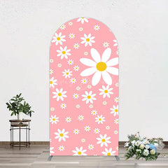 Lofaris Sweet Pink Daisy Cute Happy Birthday Arch Backdrop