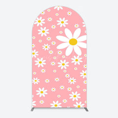 Lofaris Sweet Pink Daisy Cute Happy Birthday Arch Backdrop