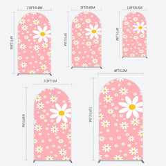 Lofaris Sweet Pink Daisy Cute Happy Birthday Arch Backdrop
