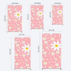 Lofaris Sweet Pink Daisy Cute Happy Birthday Rectangle Backdrop