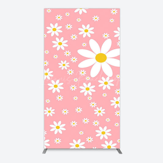Lofaris Sweet Pink Daisy Cute Happy Birthday Rectangle Backdrop