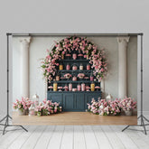 Lofaris Sweet Pink Floral Lovely Indoor Wedding Backdrop
