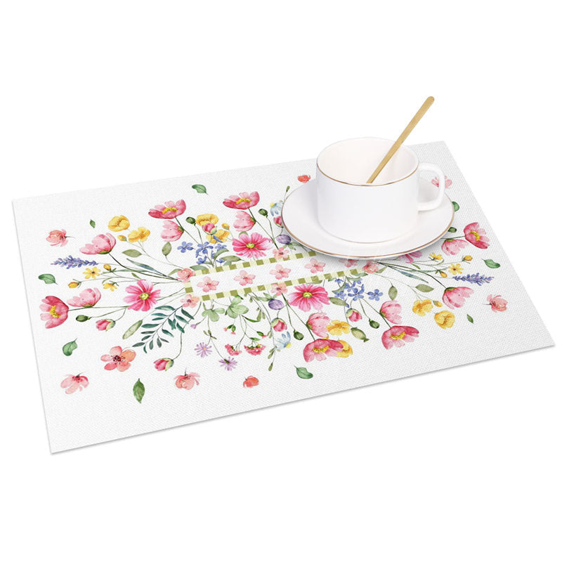 Lofaris Sweet Pink Floral Spring Fresh Set of 4 Placemats