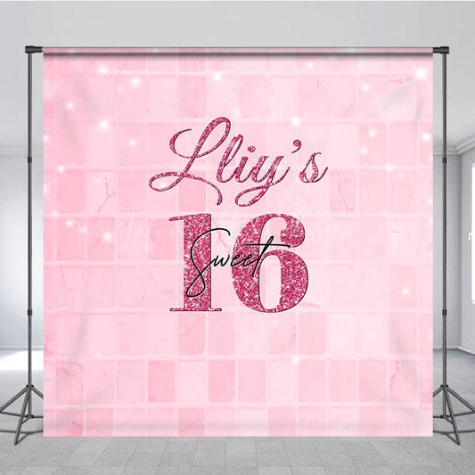 Lofaris Sweet Pink Glitter Bokeh Custom Birthday Backdrop