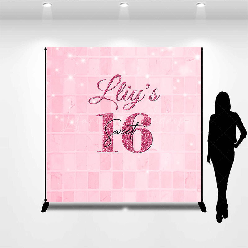 Lofaris Sweet Pink Glitter Bokeh Custom Birthday Backdrop