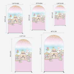 Lofaris Sweet Pink Glitter Circus Birthday Arch Backdrop