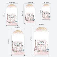Lofaris Sweet Pink Paris French Cafe Birthday Arch Backdrop