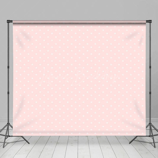 Lofaris Sweet Pink White Stars Birthday Cake Smash Backdrops