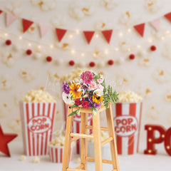 Lofaris Sweet Popcorn Wall Lights Photo Cake Smash Backdrop