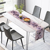 Lofaris Sweet Purple Floral Table Runner in an Ink Wash Painting Style Elegant Botanical Decor for Kitchen or Dining