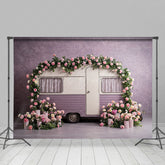 Lofaris Sweet Purple Motor Home Floral Wedding Backdrop