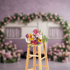 Lofaris Sweet Purple Motor Home Floral Wedding Backdrop