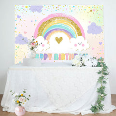 Lofaris Sweet Rainbow Color Glitter Sky Birthday Backdrop