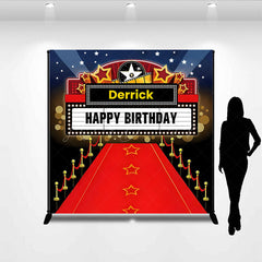 Lofaris Sweet Red Carpet Movies Custom Birthday Backdrop