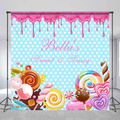 Lofaris Sweet Sassy Candyland Custom Name Birthday Backdrop