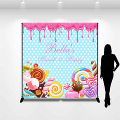 Lofaris Sweet Sassy Candyland Custom Name Birthday Backdrop