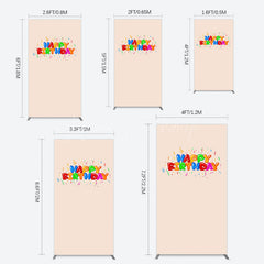 Lofaris Sweet Simple Happy Birthday Nude Color Rectangle Backdrop