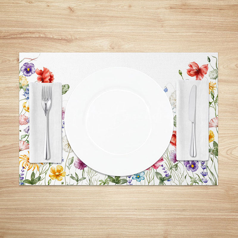 Lofaris Sweet Spring Floral and Butterfly Placemats Set of 4 for Garden Party Whimsical Kitchen Decor