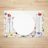 Lofaris Sweet Spring Floral and Butterfly Placemats Set of 4 for Garden Party Whimsical Kitchen Decor