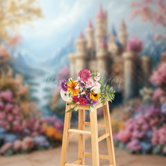 Lofaris Sweet Spring Floral Castle Fine Art Wedding Backdrop