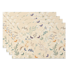 Lofaris Sweet Spring Floral Scene Placemats Set of 4 for Garden Party and Cheerful Kitchen Dining Table Decor