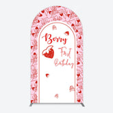 Lofaris Sweet Strawberry Cute First Birthday Arch Backdrop