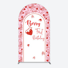 Lofaris Sweet Strawberry Cute First Birthday Arch Backdrop