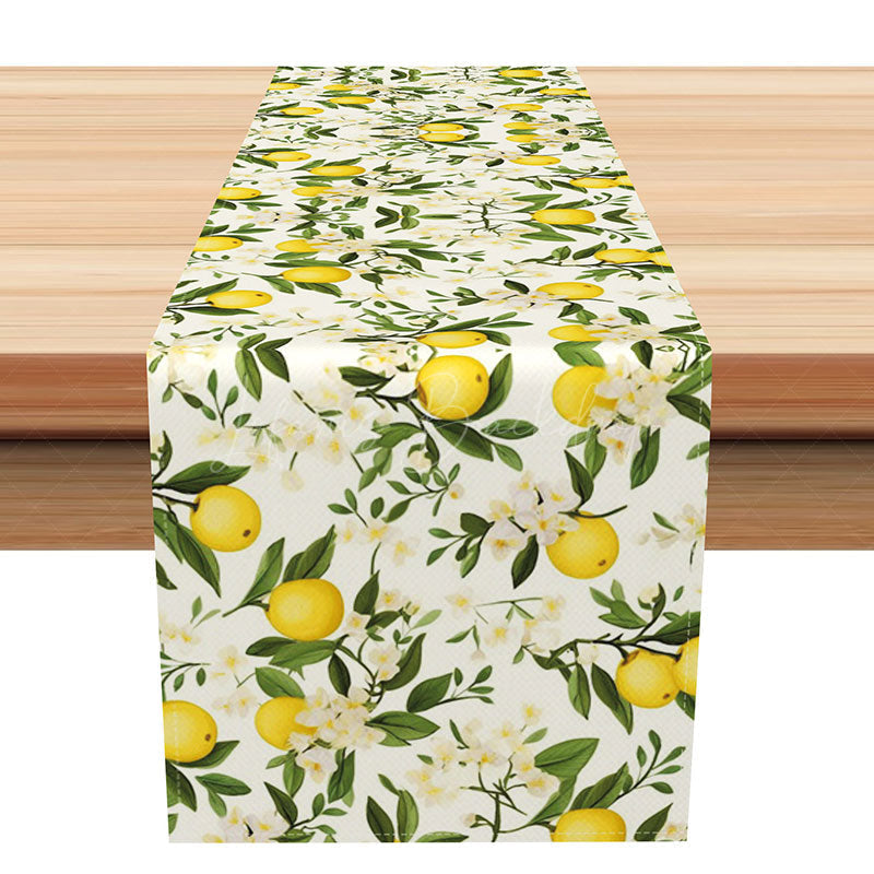 Lofaris Sweet Summer Lemon Table Runner Mediterranean Coast Inspired with Fresh Citrus Yellow Kitchen Dining Decor