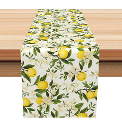 Lofaris Sweet Summer Lemon Table Runner Mediterranean Coast Inspired with Fresh Citrus Yellow Kitchen Dining Decor