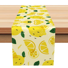 Lofaris Sweet Summer Lemon Table Runner Mediterranean Coast Vibe with Fresh Citrus Yellow Kitchen and Dining Decor
