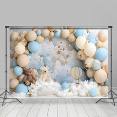Lofaris Sweet Teddy Bear Balloon Arch Cake Smash Backdrop