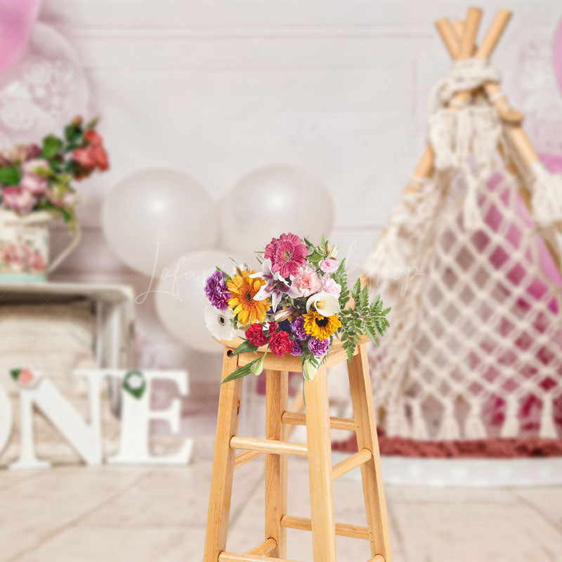 Lofaris Sweet Tent Balloons Birthday Cake Smash Backdrop