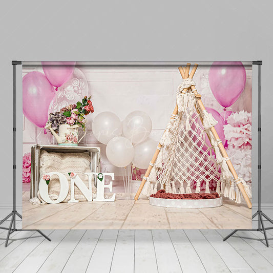 Lofaris Sweet Tent Balloons Birthday Cake Smash Backdrop