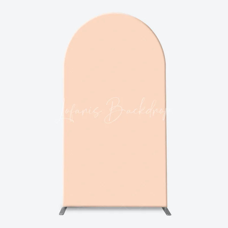 Lofaris Sweet Watercolor Peach Pattern Arch Backdrop Kit One Text and Solid Blush for First Birthday Party