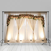 Lofaris Sweet Weddingesq Floral Fresh Light Window Backdrop