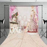 Lofaris Sweet Wood Tent Birthday Cake Smash Sweep Backdrop
