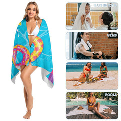 Lofaris Swimming Pool Donuts Custom Est Name Beach Towel