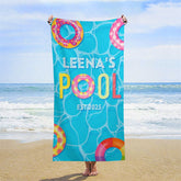 Lofaris Swimming Pool Donuts Custom Est Name Beach Towel