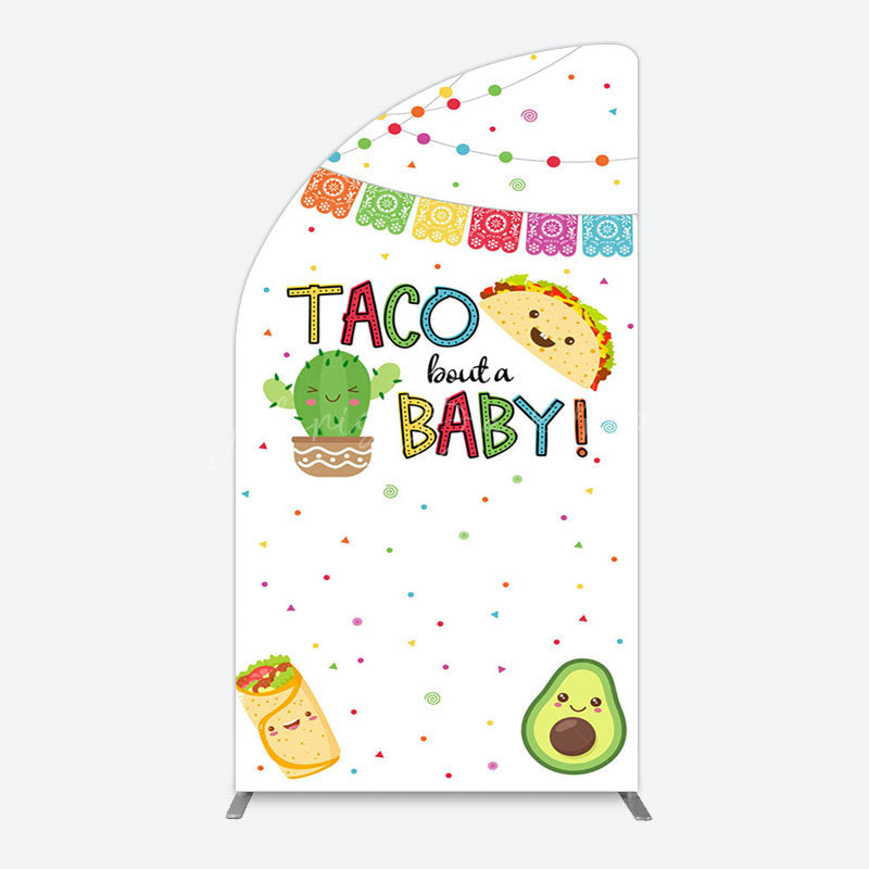 Lofaris Taco Bout A Baby White Gender Reveal Arch Backdrop