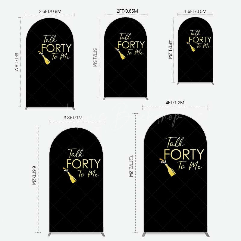 Lofaris Talk Forty To Me Black Birthday Arch Backdrop